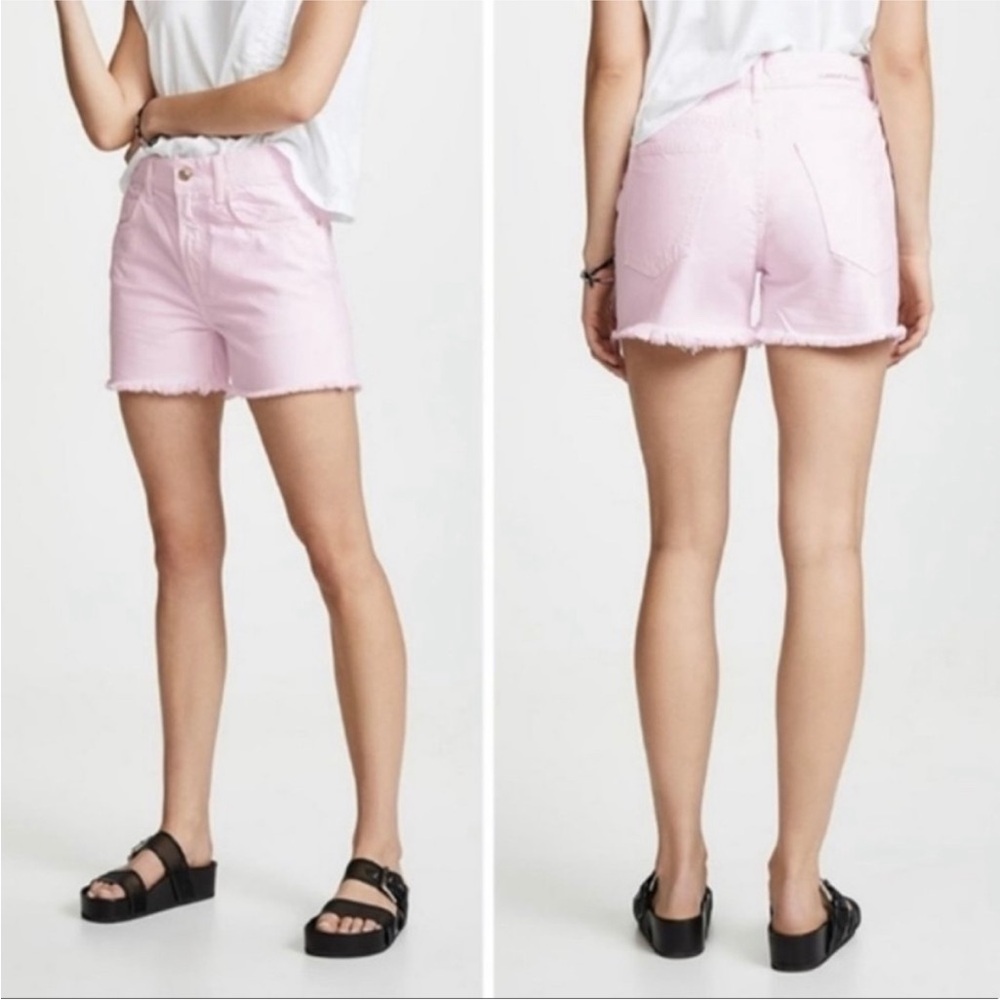 NWOT CURRENT/ELLIOTT Aficionado High Waist Midi Cutoff Jean Short Orchid Pink 27